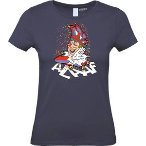 Dames t-shirt Alaaf | Carnavalskleding dames | Carnaval Kostuum | Foute Party | Navy Dames | maat M