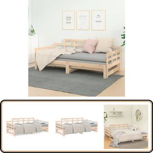 vidaXL Slaapbank - Uitschuifbaar - Grenenhout - 80x200 cm Slaapbank - Sofa Bed - Daybed - Tweepersoons Bed - Compact Bed