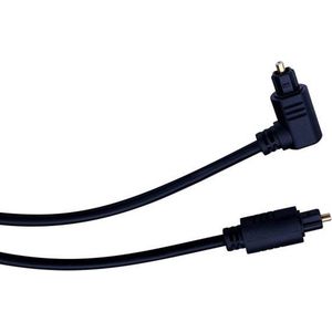 Digitale optische Toslink audio kabel met haakse connector - 4mm / zwart - 1 meter