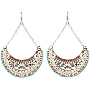 Behave - Oorbellen - Statement oorbellen Vintage Antiek goudkleur blauw rood wit multi