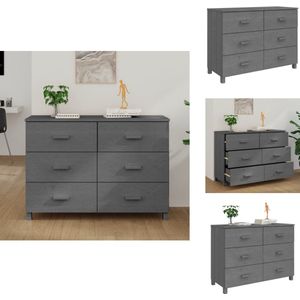 vidaXL Dressoir - Dressoirs - Kast - Dressoirkast - Dressoir HAMAR 113x40x80 cm massief grenenhout donkergrijs