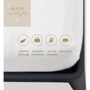 Sleep in Style Molton hoeslaken |Matrasbeschermer|90x200 cm eenpersoonsbed | Extra dik en zacht 200grams/m2 | Vochtabsorberend en ademend | anti-allergeen | tot 30 cm hoekhoogte|