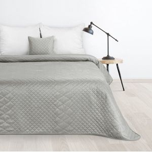 Oneiro’s luxe LUIZ Beddensprei Zilver - 170x210 cm – bedsprei 2 persoons - zilver – beddengoed – slaapkamer – spreien – dekens – wonen – slapen