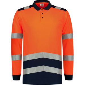 Tricorp Poloshirt High Visibility Bicolor Lange Mouw 203008 - Oranje - Maat 8XL