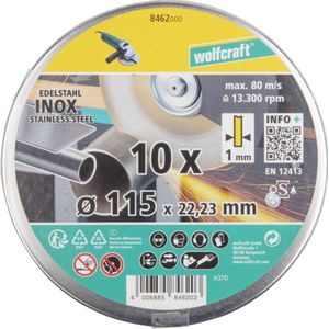Wolfcraft- Doorslijpschijven voor roestvrij staal - Extra fijn
