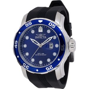 Invicta Pro Diver 45734 Heren Horloge - Waterdicht - Analoog - Quartz Uurwerk - Roestvrij Staal met blauwe Wijzerplaat -48mm