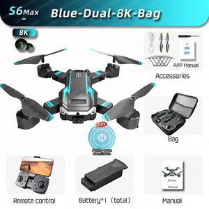 Drone - Drone Met Camera - S6 Max Drone 8K Profesional Hd Camera - 27,5 x 27 x 4,5 CM - Zwart/Blauw