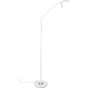 LED Vloerlamp - Torna Amon - 12W - Aanpasbare Kleur - Dimbaar - Rond - Mat Wit - Metaal