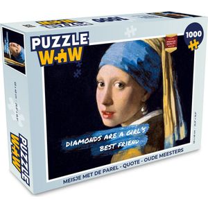 Puzzel Meisje met de parel - Quote - Oude Meesters - Legpuzzel - Puzzel 1000 stukjes volwassenen