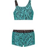 Just Beach J401-5014 Meisjes Bikini - Turquoise zebra - Maat 110-116