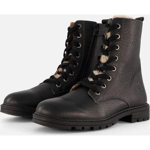 Muyters Veterboots Fur zwart Leer - Maat 38