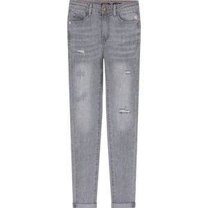 Meisjes jeans broek Lois high waist - Light grijs denim