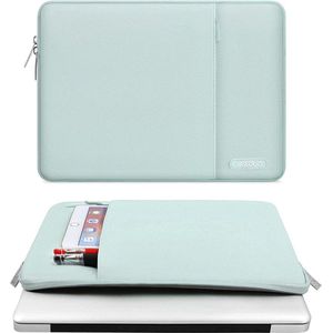 Laptophoes compatibel 15 inch , polyester verticale stijl laptoptas, mintgroen