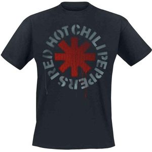 Red Hot Chili Peppers - Stencil Heren T-shirt - L - Zwart