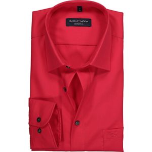 CASA MODA comfort fit overhemd - rood - Strijkvrij - Boordmaat: 50