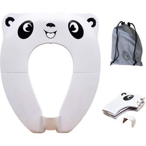 Wc verkleiner opvouwbaar - Licht en Compact Reis-Formaat WC Bril - Toilet trainer voor peuters onderweg - Panda Wit