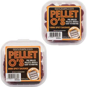 Sonubaits Pellet O’s Pre-Drilled Pellet 14mm 120g - Smaak : Spicy Sausage