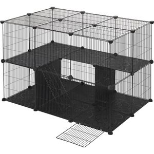 Nafaka - Kooi voor kleine dieren - Huisdieren - Ren - Dierenkooi - Hamster - Konijn - Cavia kooi - Kennel - Hok - DIY 38 panelen