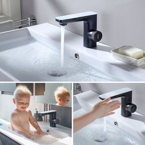 Lonheo max Sensor Wastafelkraan Zwart - Automatische Infrarood Wastafelkraan met Dubbele Sensor - Non-Contact Infrarood Spoelkraan - Houdt 3 minuten water vast