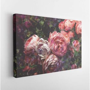 Kleurrijke retro bloem voor het afdrukken van textielpatroon met bloemenornament nuttig als achtergrond - Modern Art Canvas - Horizontaal - 531911170 - 115*75 Horizontal