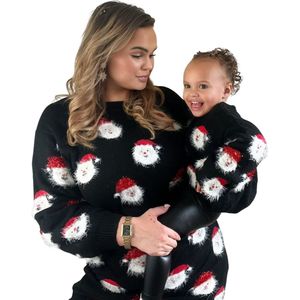 Kiddos Kerstjurk voor Dames en Kinderen - Kerstman Motief - Kerstkleding voor Familie - Dames XL