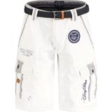 Geographical Norway Heren Bermuda Met Riem Paillette Wit - XXL