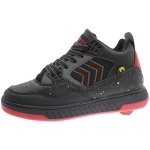 Breezy Rollers Kinder Sneakers met Wieltjes - Zwart/Rood - Schoenen met wieltjes - Rolschoenen - Maat: 34