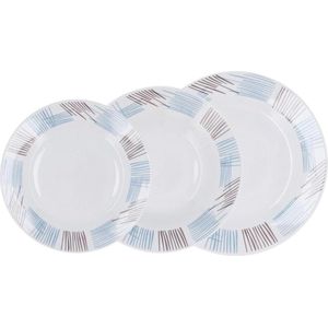 Porseleinen servies set - Chicago 18 stuks voor 6 personen - meerkleurig bordenset 6 person