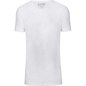 Slater 7800 - Basic Fit Extra Lang 2-pack T-shirt V-hals korte mouw wit 4XL 100% katoen