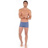 HOM Plumes trunk (1-pack) - heren boxer microfiber kort - midden blauw - Maat: XXL