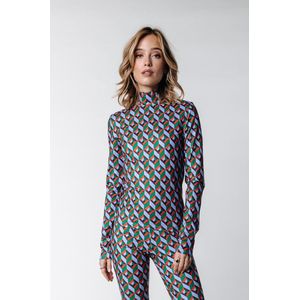 Colourful Rebel Neyo Graphic Peached Turtleneck Top - S