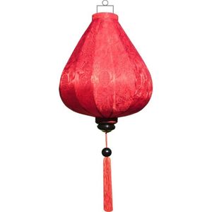 Rode zijden lampion lamp druppel - DR-RD-45-S