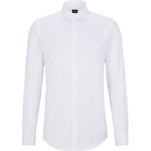 BOSS Hank slim fit smoking overhemd - twill - wit - Strijkvriendelijk - Boordmaat: 45