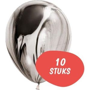 Marmer Ballonnen - 10 Stuks - Zwart