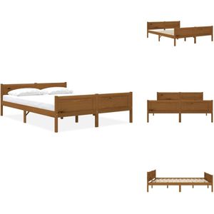 vidaXL Bedframe - Bedframe - Bed Frame - Bed Frames - Bedframe massief grenenhout honingbruin 160x200 cm