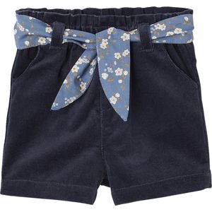 Vertbaudet Soepel fluwelen short met riem met bloemen voor baby's