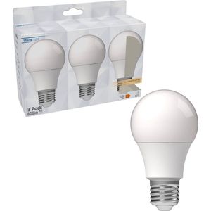 LED's Light LED lampen met grote E27 fitting - Warm wit licht - 8W/60W - 3PACK