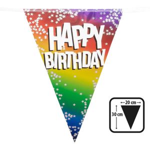 Boland - Folievlaggenlijn 'Happy Birthday' Multi - Regenboog - Regenboog