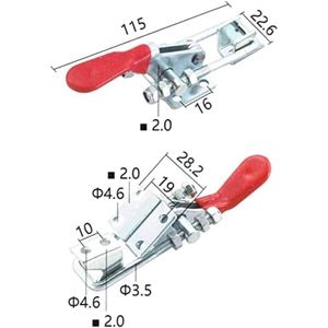 PolkaHome Spanvoorziening Spanelement met Houdkracht van 100 kg, Model J40323, Snelspanner voor Sluitklemmen, Kratten, Containersloten en Laadkleppen