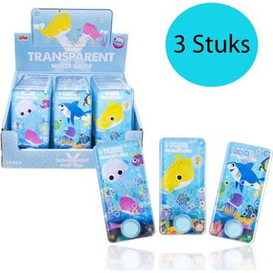 Zeedieren Waterspel met Ringen 3 STUKS - Zeedieren - Speelgoed - Cadeautje voor Kinderen - 14cm - Blauw