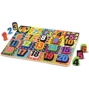 Melissa & Doug Extra dikke houten puzzel met grote getallen (20 stukjes)