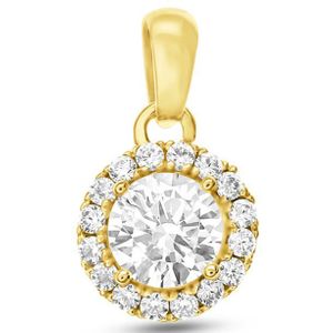 Juwelier Zwartevalk 14 karaat gouden hanger met zirkonia - 14.261