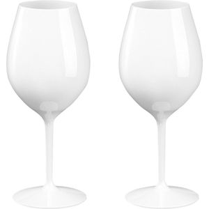 2x Witte of rode wijn wijnglazen 51 cl/510 ml van onbreekbaar wit kunststof - herbruikbaar