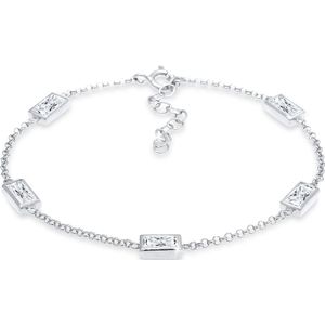 Elli Dames Armband Dames Klassiek Filigraan Baguette Geslepen Verstelbaar met Zirkonia Kristallen in 925 Sterling Zilver Verguld