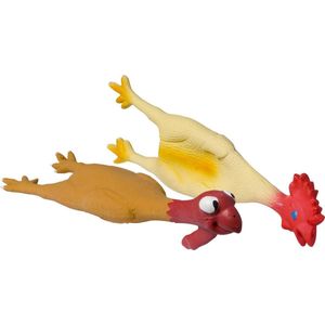 Adori Latex Toy Kip Met Pieper - Hondenspeelgoed - 42 cm Assorti