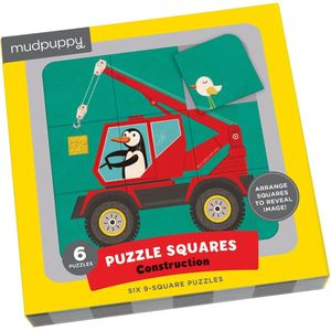 Mudpuppy 6 puzzels Constructievoertuigen 9 stukjes