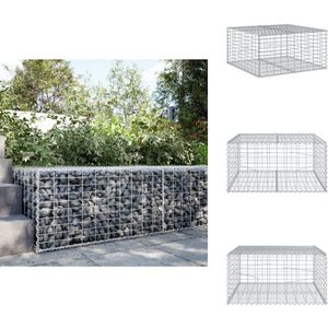 vidaXL Schanskorf - Schanskorven - Schanskorfmuur - Schanskorf Schutting - Schanskorf 100x100x50 cm gegalvaniseerd ijzer zilverkleurig