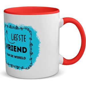 Akyol - liefste vriend van de wereld koffiemok - theemok - roze - Vriend/vriendin - de liefste vriend - valentijnsdag - verjaardag - cadeautje voor vriendje - kado - geschenk - 350 ML inhoud