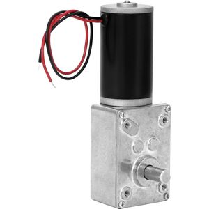 24V 10 RPM DC wormwielmotor met omkeerbare werking - Geschikt voor draaitafels, deursloten en gordijnmachines met 8 mm as