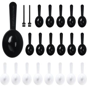 Plastic Maatlepels - 20 stuks Eiwitpoeder, Melkpoeder, Koffie, Vloeibare Poeder, Korrels, Theelepels - Herbruikbaar Keukengereedschap, Vaatwasmachinebestendig